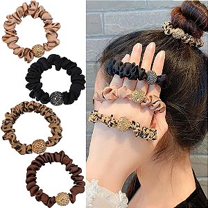 Dou Xuxinhas Várias Cores Lindas De Cetim Com Estras Bolinha DF447-RB0403-3