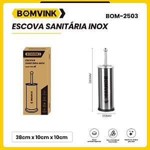 Escova Sanitária aço Inox Com Suporte Para Vaso Sanitário Bomvink BOM-2503