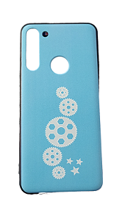 Capas Diversas para Motorola G8 - Estampa Engrenagem Azul
