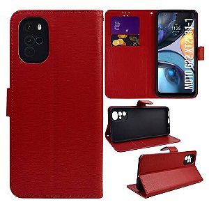 Capa Carteira para Motorola G22 - Vermelho