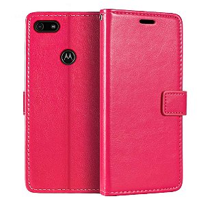 Capa Carteira Motorola E6 Play - Rosa Pink