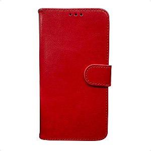 Capa Carteira para Motorola E4 Plus - Vermelho Borgonha