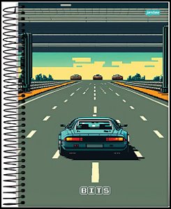 Caderno Universitário Capa Dura 160 Folhas Bits Jandaia