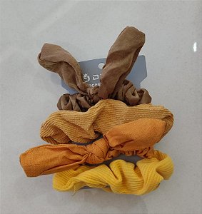 Kit 4 Scrunchies Rabico Premium Para Todos os Tipos de Cabelo DF-RB218002-04-03