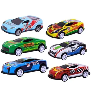 Carrinhos Roda Livre 6 Carros de Metal - 8818