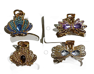 Piranha De Cabelo Em Metal Cravejada Com Strass 20-GGA