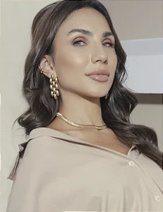 Brinco Grande Bijuteria Sofisticada Visual Marcante BG-1