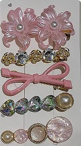 Kit 5 Presilhas de Cabelo Estilo Coreano para Mulheres e Meninas 060