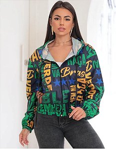 Jaqueta Corta Vento Impermeavel Feminino Estampado 1501