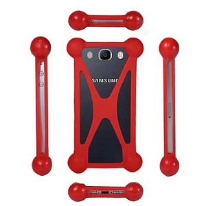 Capa de Celular Silicone com Bolinha Anti-Impacto Case Capinha Universal - Vermelho