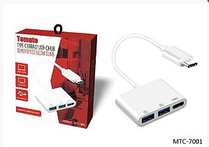 Adaptador Type C Para 2 USB+C Hub 3.0 MTC-7001
