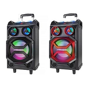 Caixa De Som Bluetooth Acústica c/ Led E Rodas 80W   VMA8100