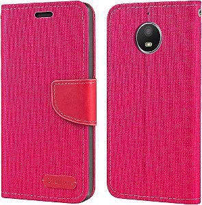 Capa Carteira para Motorola E4 Plus - Rosa Pink CPC-MTG5PL-RSP