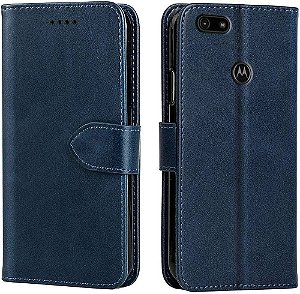 Capa Carteira para Motorola E6 Play - Azul CPC-AZ-MT-E6P