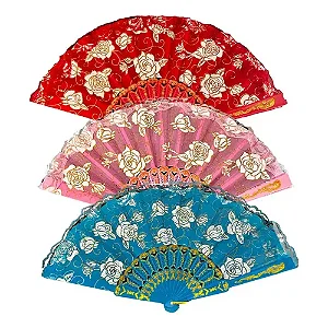 Leque De Tecido Modelo Luxo Com Renda