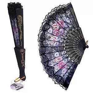 Leque De Tecido Modelo Luxo Com Renda