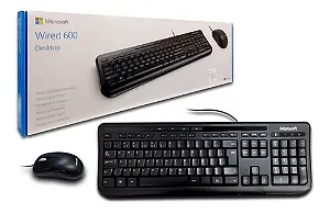 Teclado e Mouse Com fio Microsoft Desktop 600 PC e MAC USB