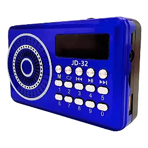 Rádio Portátil Fm Bluetooth Usb Tf Com LED  JD-32