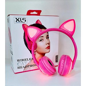 Fone Orelha Gatinha Bluetooth com LED ZW-19