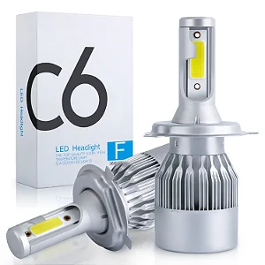 Lâmpadas de Farol de Carro LED COB 72W 7200LM - H11, H4, H7, H1, HB3, 9005, 9006 (2 Unidades) C6