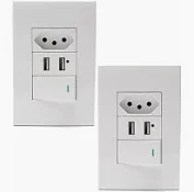 Kit Montado Tomada Interruptor USB SU-213