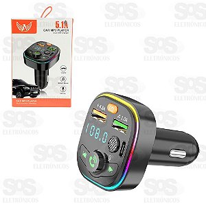 Transmissor 5.1A Blutooth Com 2 Entradas USB E Um Entrada TYPE-C AL-2105D