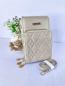 Bolsa Feminina Tiracolo Transversal Porta Celular Com 3 Divisórias Com Pompom LT630
