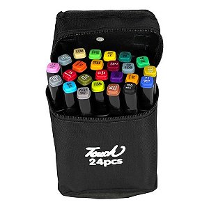 Conjunto 24 Canetas Cores permanentes Marcador Ponta Dupla 24PCS