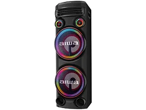 Caixa Amplificada AIWA Torre de Som T2W-02, 2300W, Bluetooth, RGB - AWS-T2W-02, Bivolt Preto