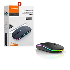 Mouse Sem Fio Com Bluetooth Bateria Inerna Recarregável Longa Duração  H'maston  E-1300PRO