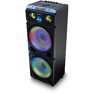 Caixa de Som Bluetooth Philips Party Speaker TAX5509, Potência 2.400W Bivolt Preto