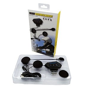 Fone de Ouvido Sem Fio para Capacete de Motocicleta BT12 com Alto-Falante