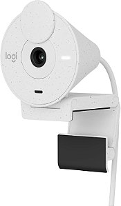 Webcam Logitech Brio 300 Full HD, 1080p, 30 FPS, USB-C, Microfone Integrado Branco