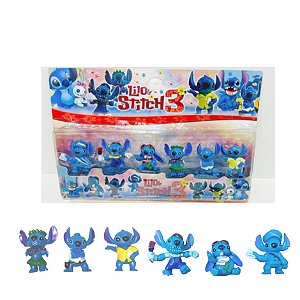 Kit Cartela Com 6 Bonecos Lilo Stitch Vários Personagens 7 Cm D8006