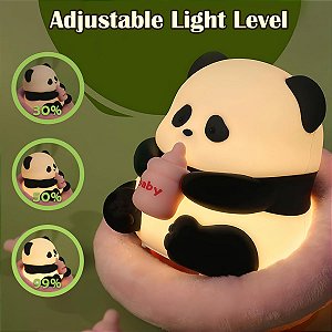 Luminária De Silicone Noturna ( Panda ) Com Sensor De Toque , Luz RGB / Recarregavel YH-304
