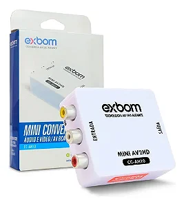 Mini Conversor Àudio E Vídeo Av Rca Para HD Exbom CC-AH10