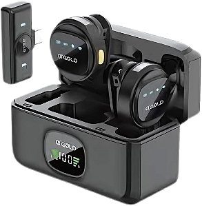 Microfone Sem Fio Tipo-C Duplo Com Redução de Ruído e Inteligência Artificial MCF-29