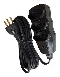 Extensão Elétrica 10 Metros Bivolt 3 Tomadas Tripolar 10a PLUG-EXT-10M