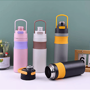 Garrafa Térmica Inox 580ml Tampa Com Alça E Trava MOTION