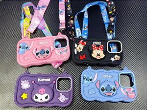 Bolsa Case Disney Stitch Fofo Silicone Premium Para iPhone Fashion (Diversos Modelos) CASE-DISNEY-AL