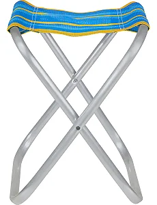 Banqueta Dobrável Em Alumínio Camping Cores Sortidas Bel 05800