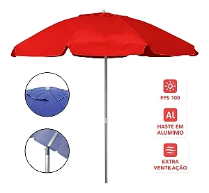 Guarda Sol Praia Bagum Vareta Fibra Cabo Alumínio Articulado 2m 10700