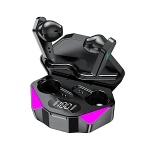 Fone De Ouvido Bluetooth Gamer 5.3 Com Led E Display LCD Cor Preto Starmega ST-160