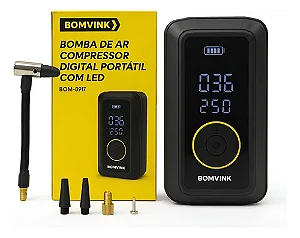 Bomba De Ar Compressor Digital Portátil Com Led Sem Fio BOM-8917 Bomvink