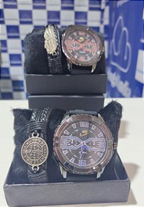 Relogio Redondo Com Pulceira Cor Preta RP-75