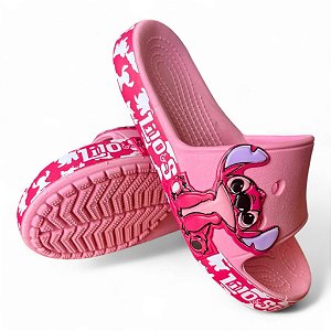 Chinelo Slide Lilo & Stitch Rosa C-LSR