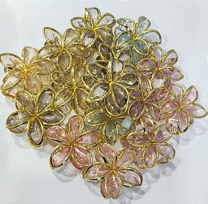Presilha Piranha Flor Grande De Cabelo Paula Mandara 5636