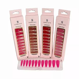 Unhas Postiças Sabrina Sato Com Adesivo Auto-Colante - SP1313 Diversas Cores