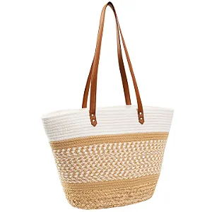 Bolsa Tote De Palha Com Alça Para Praia Miss Dong JF-111