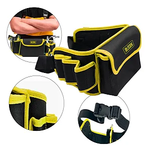 Bolsa De Ferramentas Cinto Ajustável B-Tek Cor Amarelo/Preto BT-399